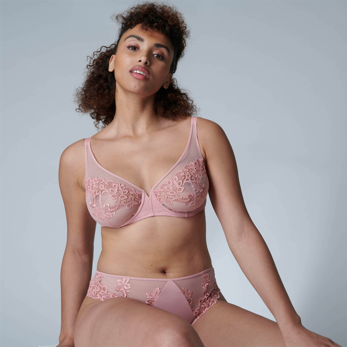 Simone Perele Saga Full Cup Plunge Bra - Verona Pink - La Donna