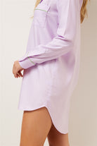 Wanderluxe Jacaranda Horizons Long Sleeve Nightshirt - La Donna