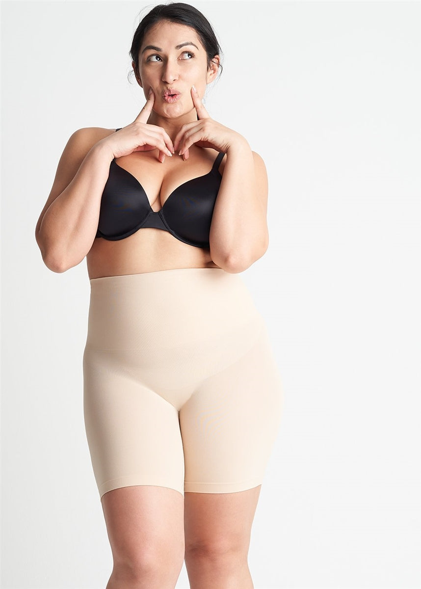 Yummie Mid Waist Thigh Shaper - Frappe - La Donna