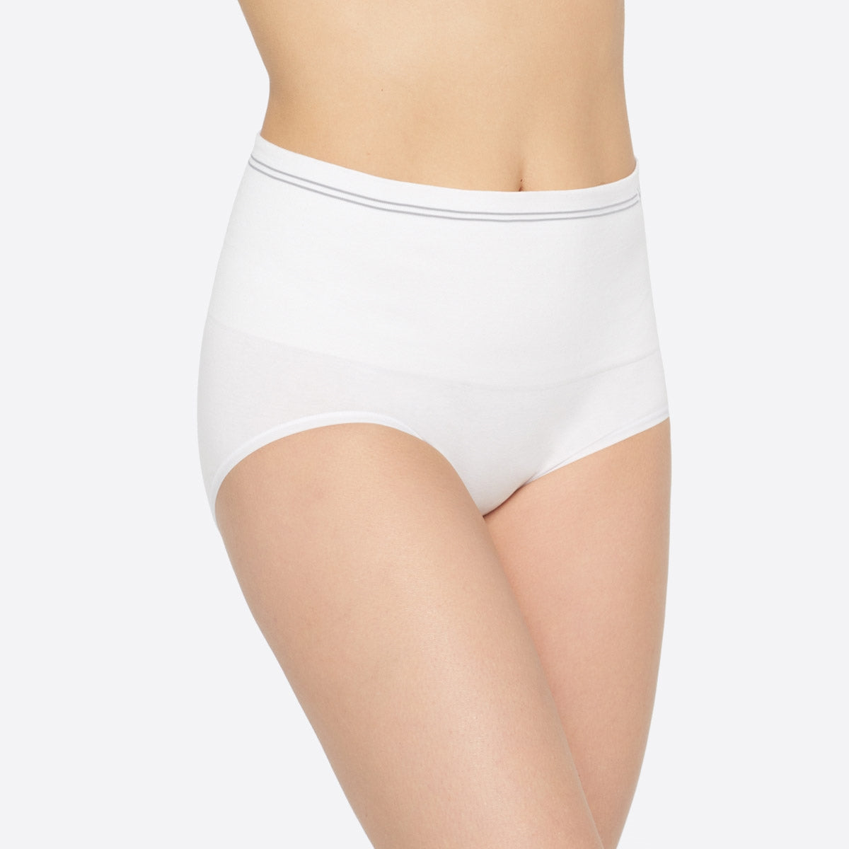 Yummie Seamless Cotton Shaping Brief - White - La Donna