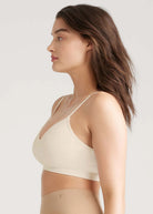 Yummie V-Neck Bralette with Removable Pads - Nude - La Donna
